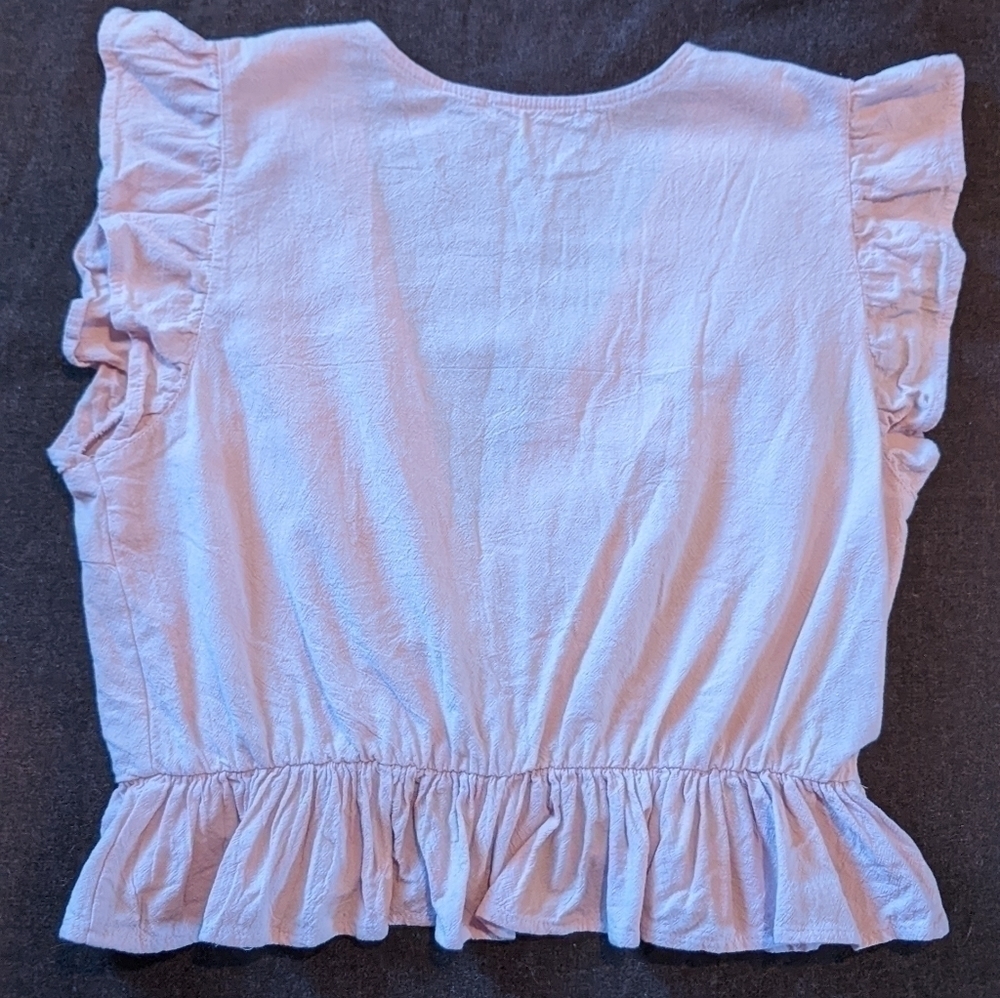 Fancyinn Pink Ruffled Crop Top Medium - Picture 4 of 6